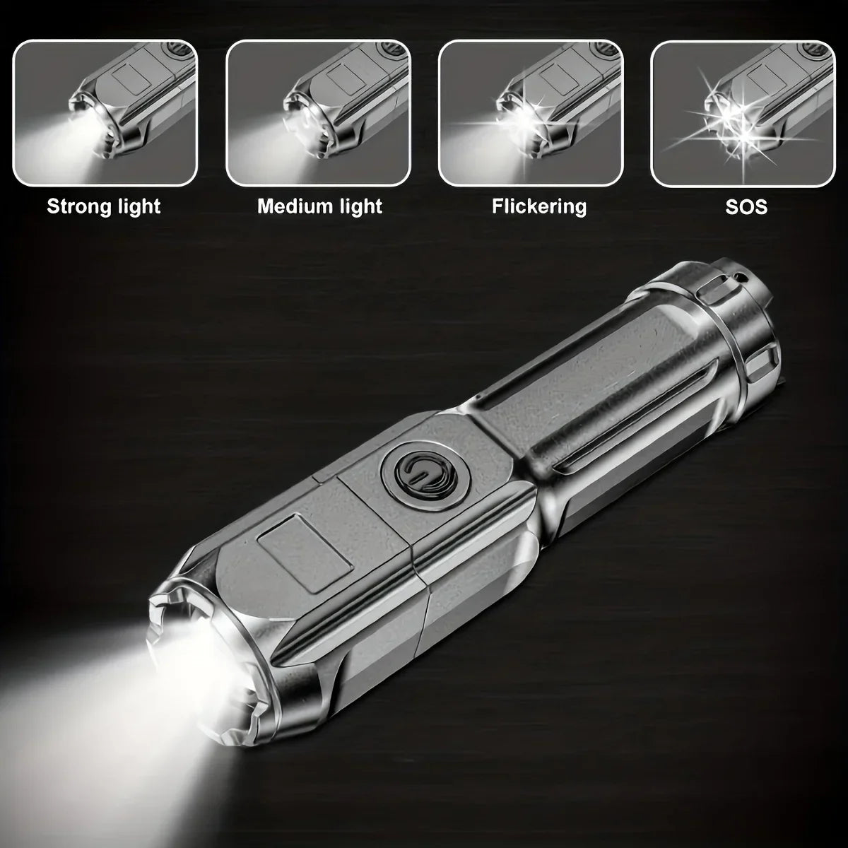 USB Rechargeable Zoomable LED Flashlight – Waterproof Tactical Torch