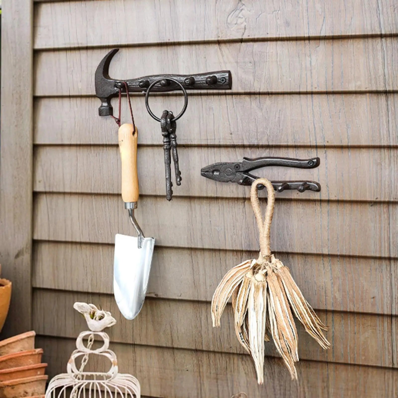 Cast Iron Wall Hooks Plier Shape Vintage Tool Hanger Rustic Key Hanger Holder for Homeowners DIY Enthusiasts Mechanics Craftsmen Zpaxo