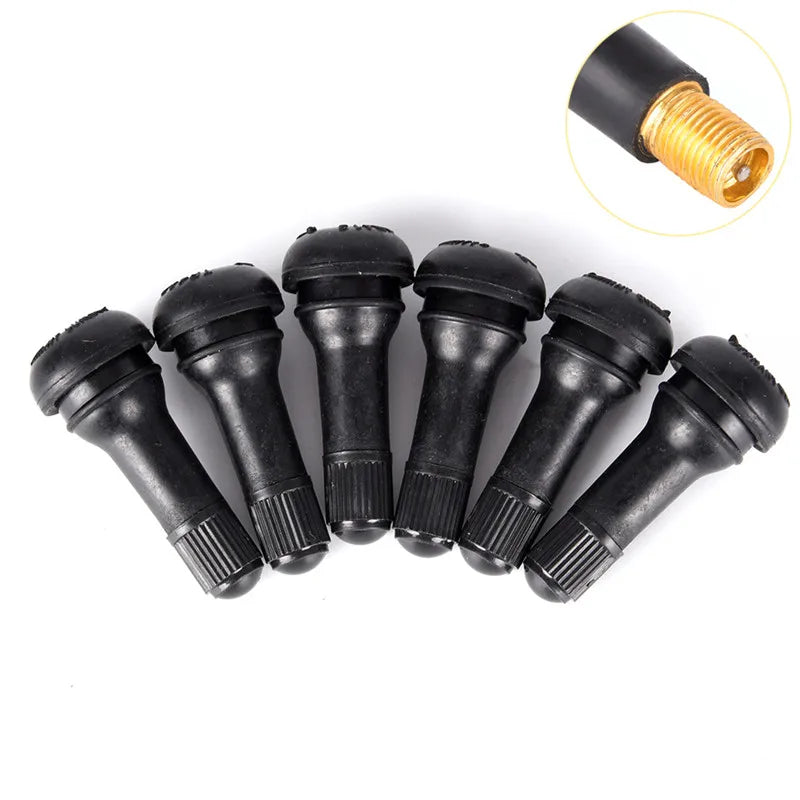 TR413 Tubeless Car Wheel Tire Valve Stems Caps Tyre Rubber Valves