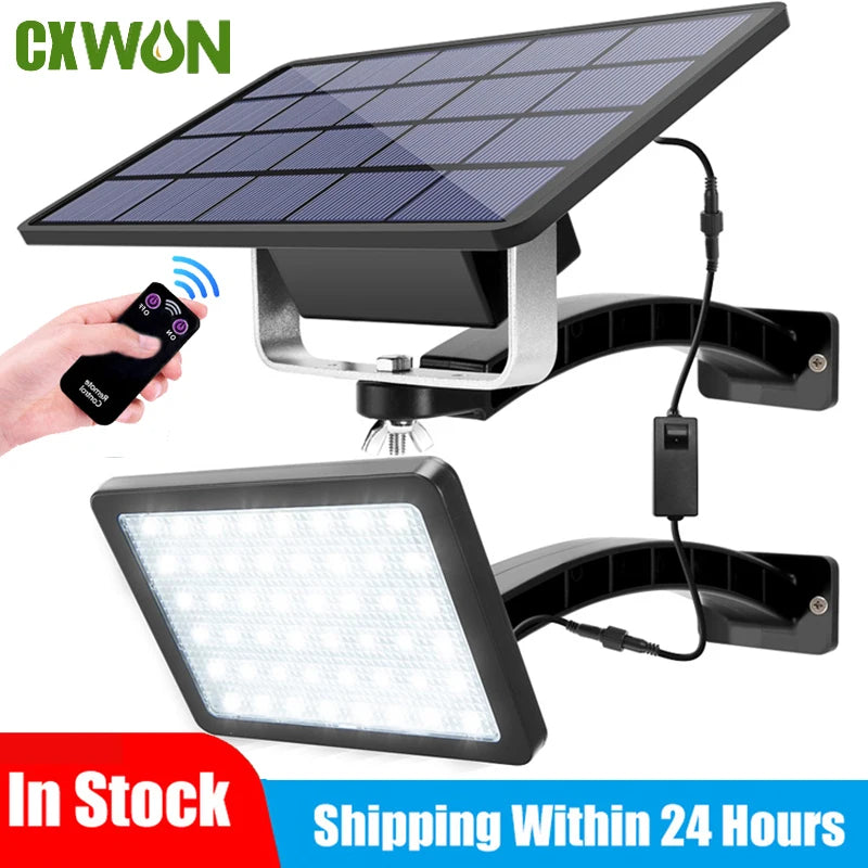 Solar 48LED Lights Outdoor Waterproof Indoor Remote Wall Split Lamp Zpaxo Black-Remote Warm White China Mainland