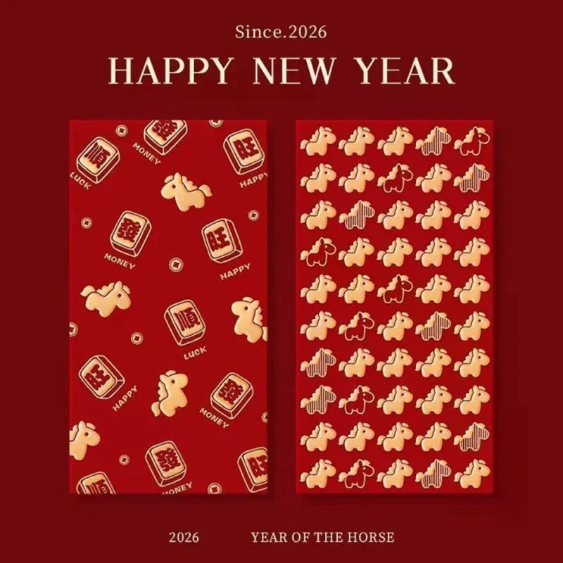 New Year Of The Horse Lucky Red Envelope - High-end Creative Gold Foil Stamping - Chinese New Year Red Envelope Bag Zpaxo