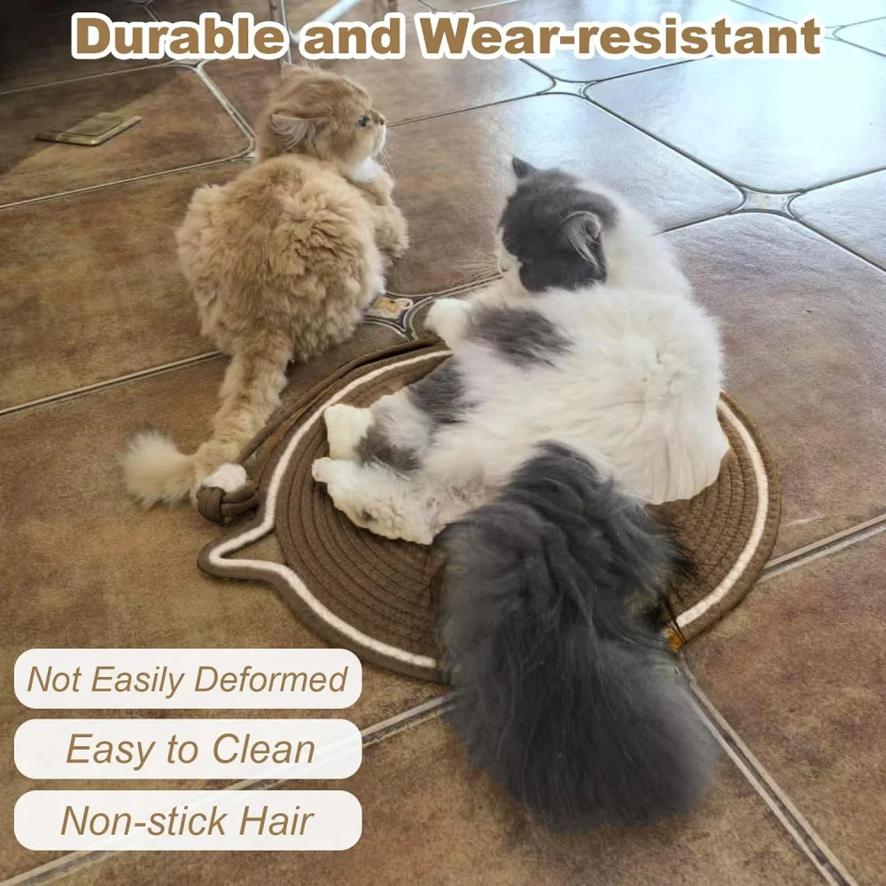 Cat Scratching Pad Natural Cotton Rope Ear-shaped Hanging Hooks Toy Zpaxo