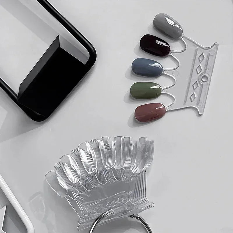 Nail Swatches Color Card Display Chart Gel Polish Template Nail Art Tips Sample Stand Nail Polish Practice Acrylic Palette Zpaxo