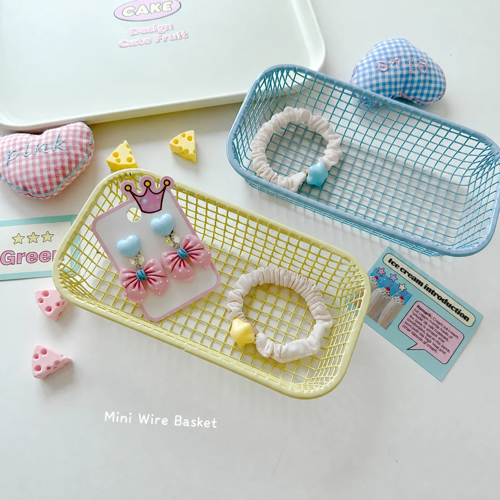 Mini Metal Wire Basket – Desktop Organizer & Home Decor Wire Storage Basket Zpaxo
