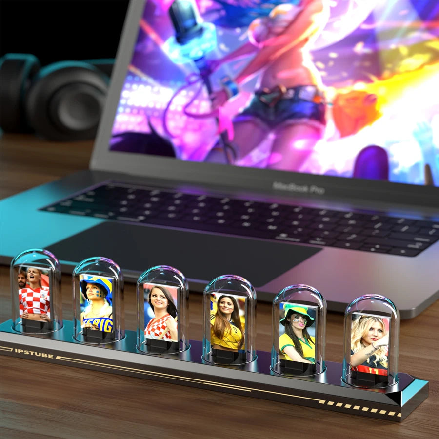 Nixie Tube Clock Night Light IPS RGB Glow Color App Control DIY Screen Digital Tube Clock For Bedroom Zpaxo