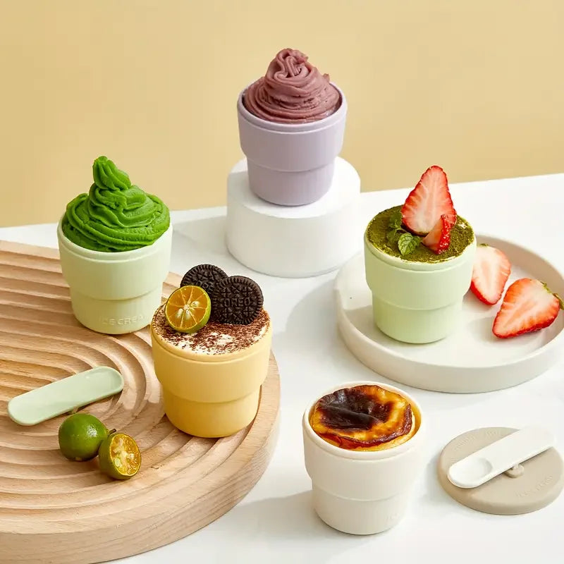 Summer Essentials: Silicone Ice Cream Cups - Bpa-Free, Freezer & Oven Safe Zpaxo