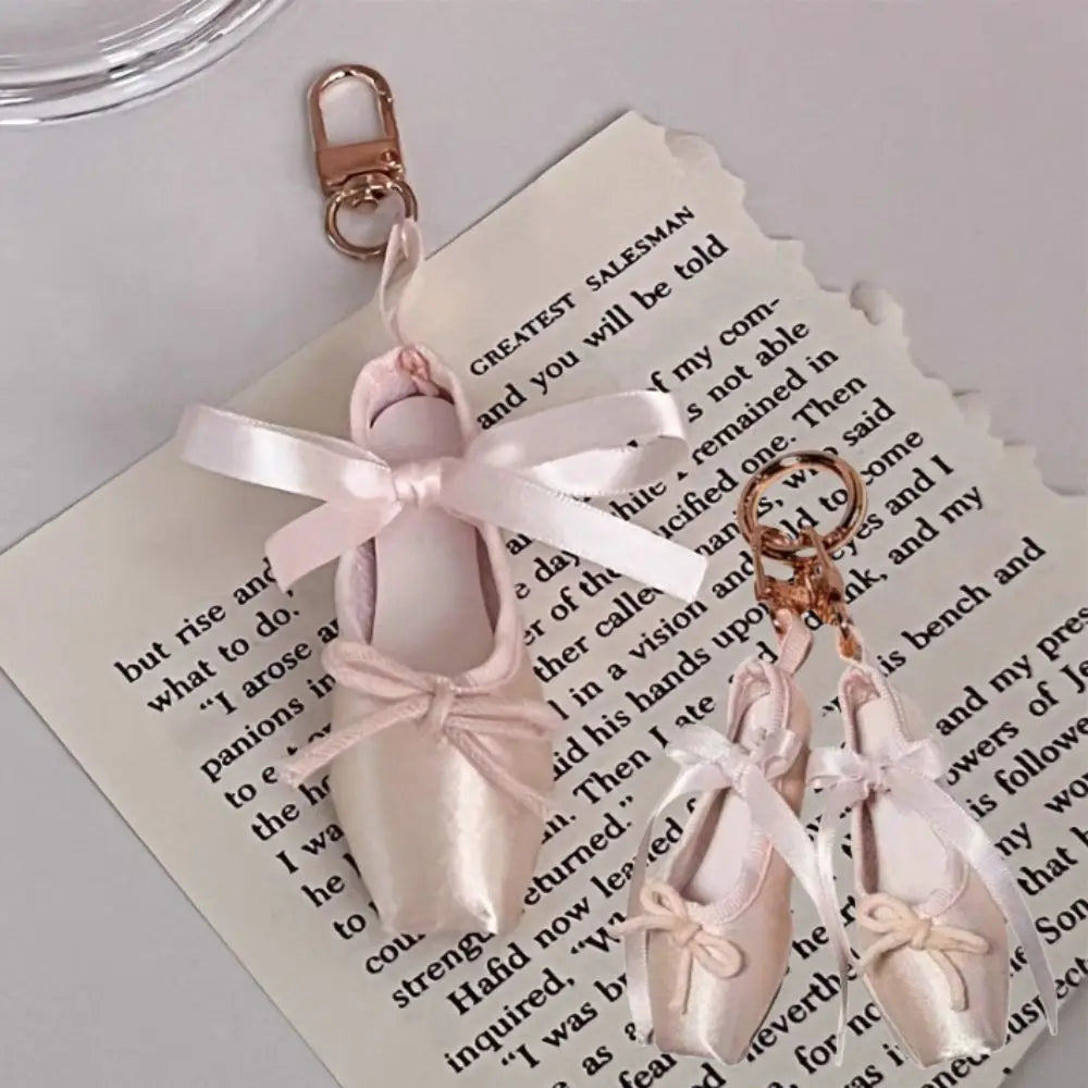 Bag Pendant Ballet Shoes Keychain Pink Handmade Mini Keyring Phone Zpaxo