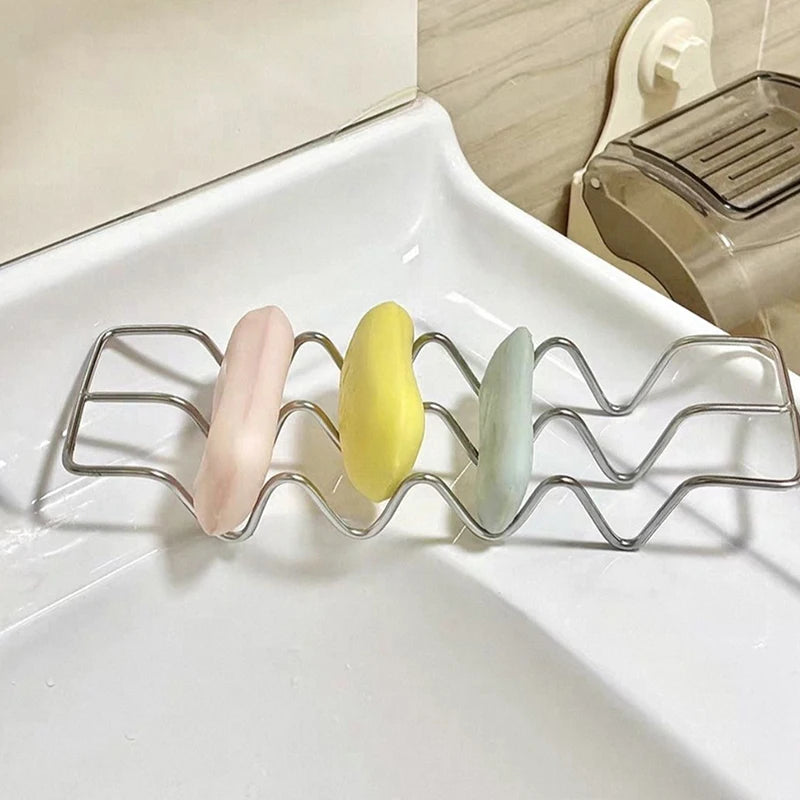 Stainless Steel Self-Draining Soap Dish Rack | Bathroom & Kitchen