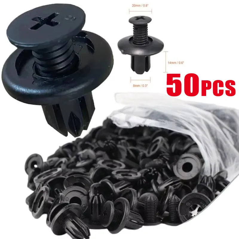 Plastic Push Rivet Clips – Car Bumper & Fender Fasteners 8mm