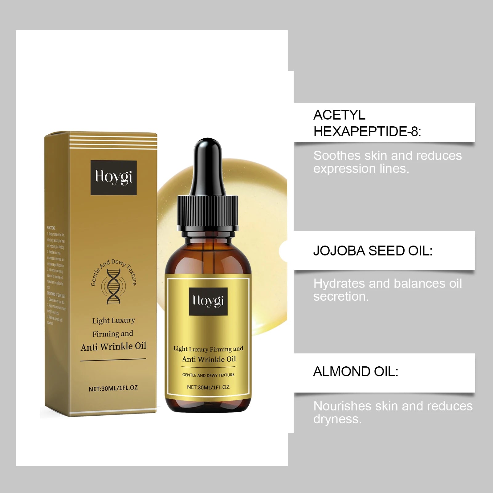 Firming Facial Care Oil Lifting Anti Wrinkle Lightens Lines Tightens Skin Nourishing Smoothing Soften Brightening Face Serum Zpaxo