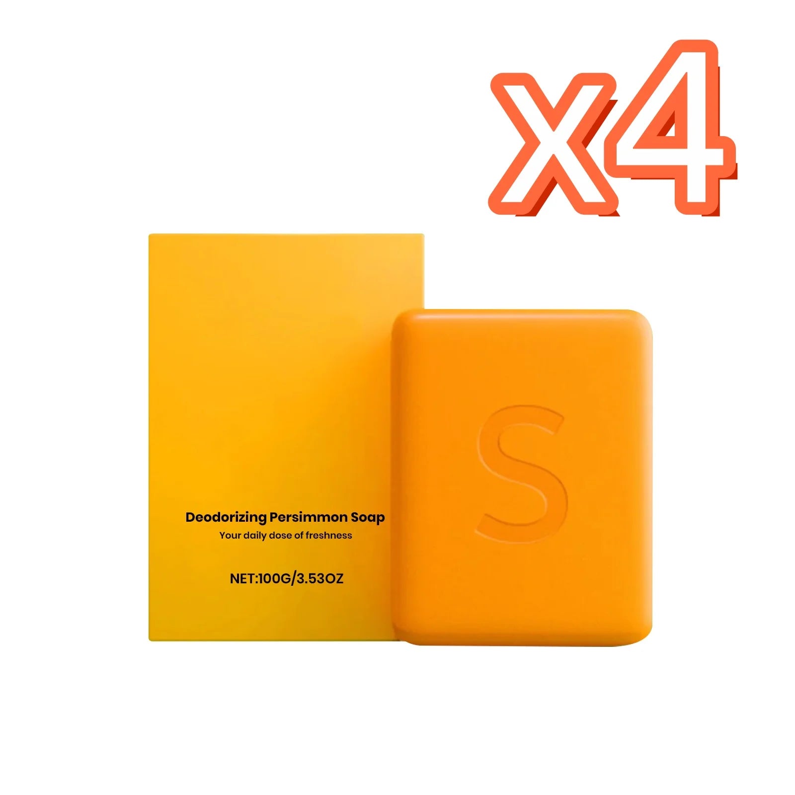 Persimmon Bath Soap Bar – Deep Cleanse & Moisturize Skin Bath Soap Bar Zpaxo 100g Boxed x 4
