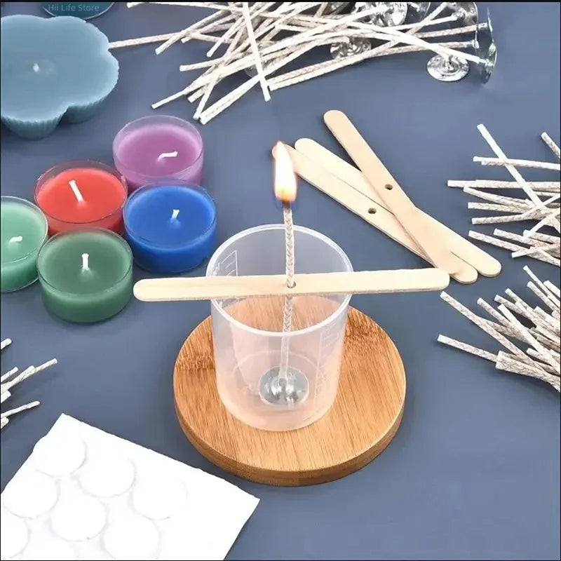 6-20cm 30pcs Smokeless Candle Wick Cotton Soy Wax Wick Large Base Household Scented Woven Candle Wick Kerosene Lamp Wax Thread Zpaxo