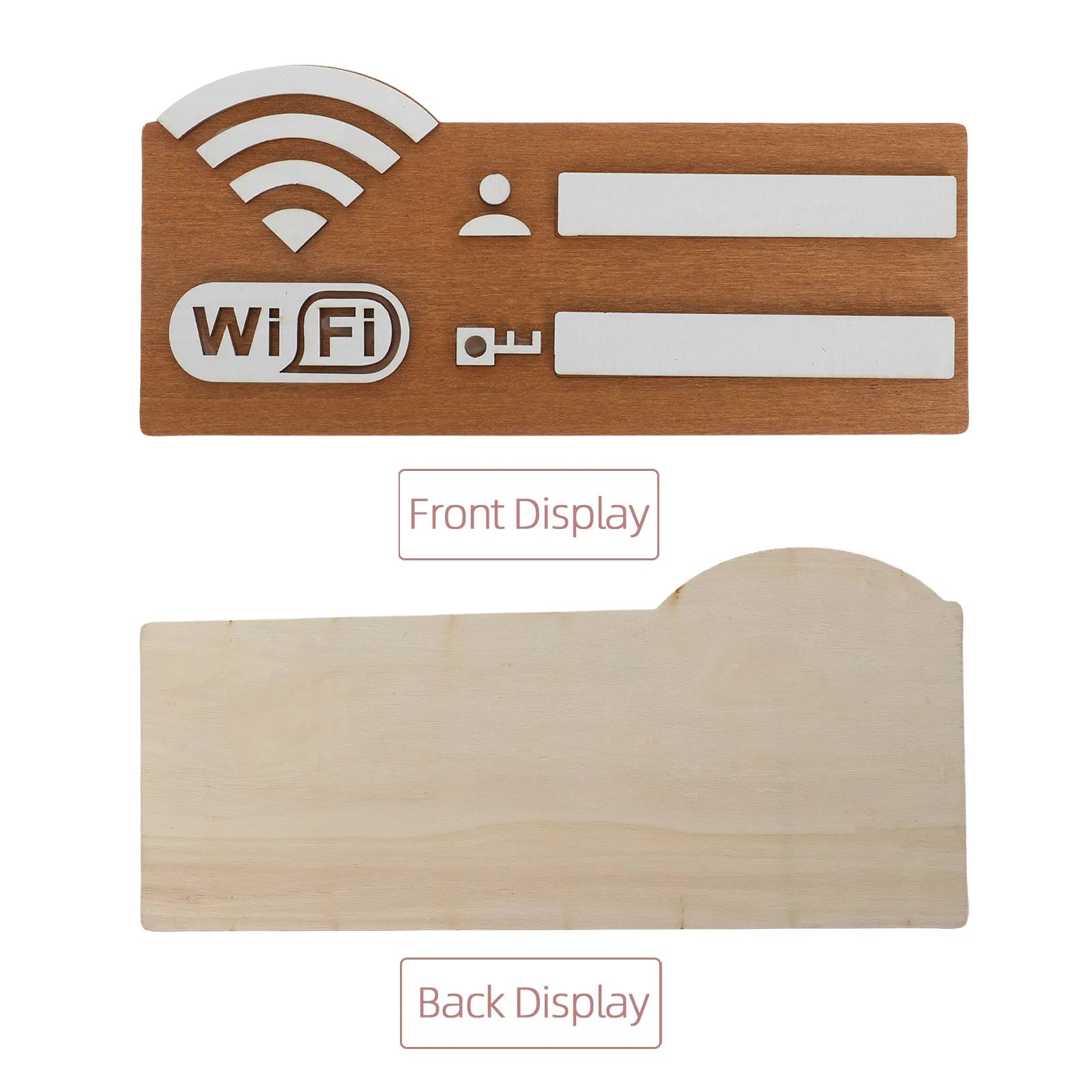 Wooden Wifi Password Sign Wall Hanging Stylish Natural Finish Display