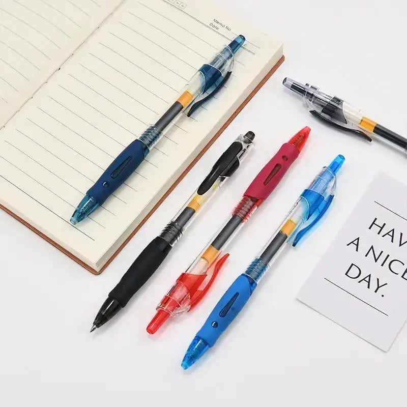 Retractable Gel Pens Black Blue Red Ballpoint Pen Students Stationery Zpaxo