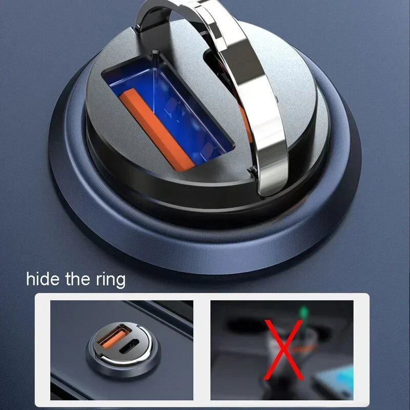 200W Mini Car Charger Fast Charging USB Cigarette Lighter Adapter
