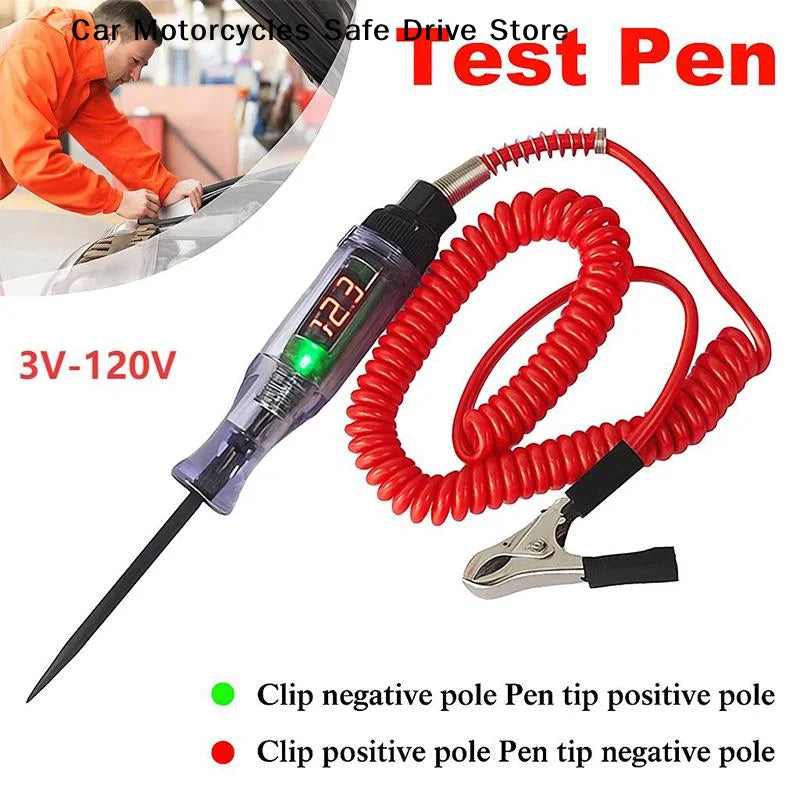 CM3V-120V Car Truck Voltage Circuit Tester Digital Display Long Probe