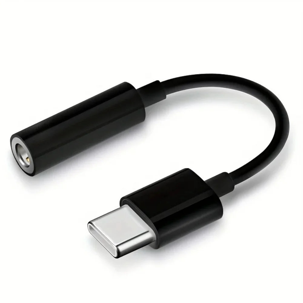 USB-C to 3.5mm Audio Adapter | Hi-Res DAC Headphone Jack Audio Cable Adapter Zpaxo black