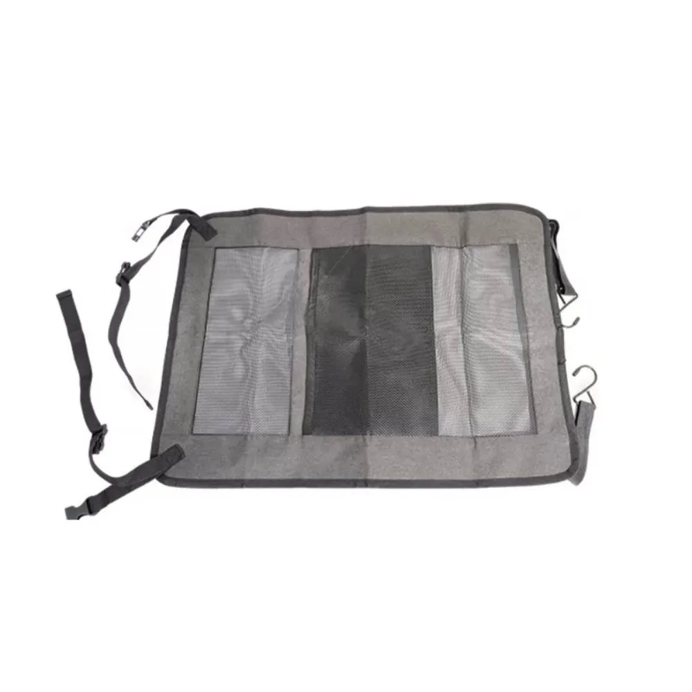 Mesh Bag Car Seat Storage Net Visible Adjustable Pet Safety Isolation Net Washable Elastic Car Seat Organizer for Pet Dog Zpaxo Black