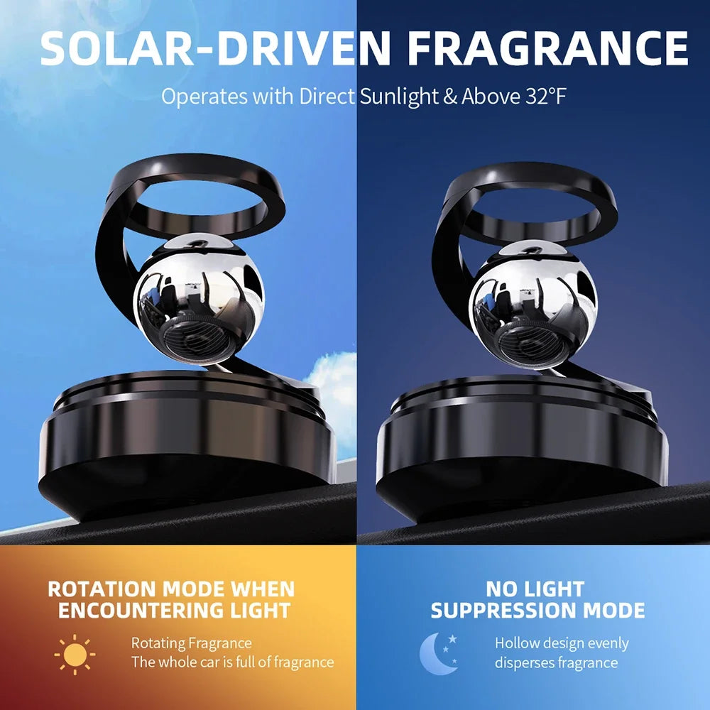 Solar Car Air Freshener Supplies Rotation Ornaments Flavoring Perfume Deodorant Diffuser Automobiles Interiors Accessories Zpaxo