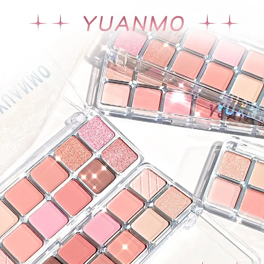 12-color pink eyeshadow palette - matte and shiny versions, suitable for both day and night, for dates and commutes, pink makeup Zpaxo