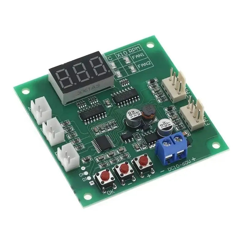 2-Channel PWM Fan Speed Controller – LED Digital Thermostat 12V/24V
