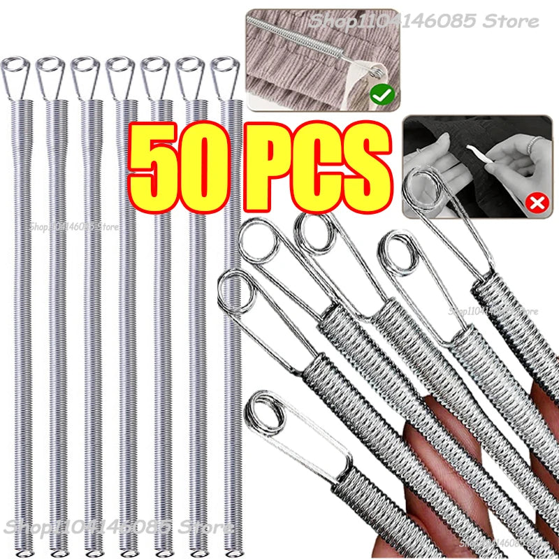 Multipurpose Rope Threading Tool DIY Bendable Spring Drawstring Threader Clip Sewing Needle for Pulling Ropes Elastic Band Craft Zpaxo
