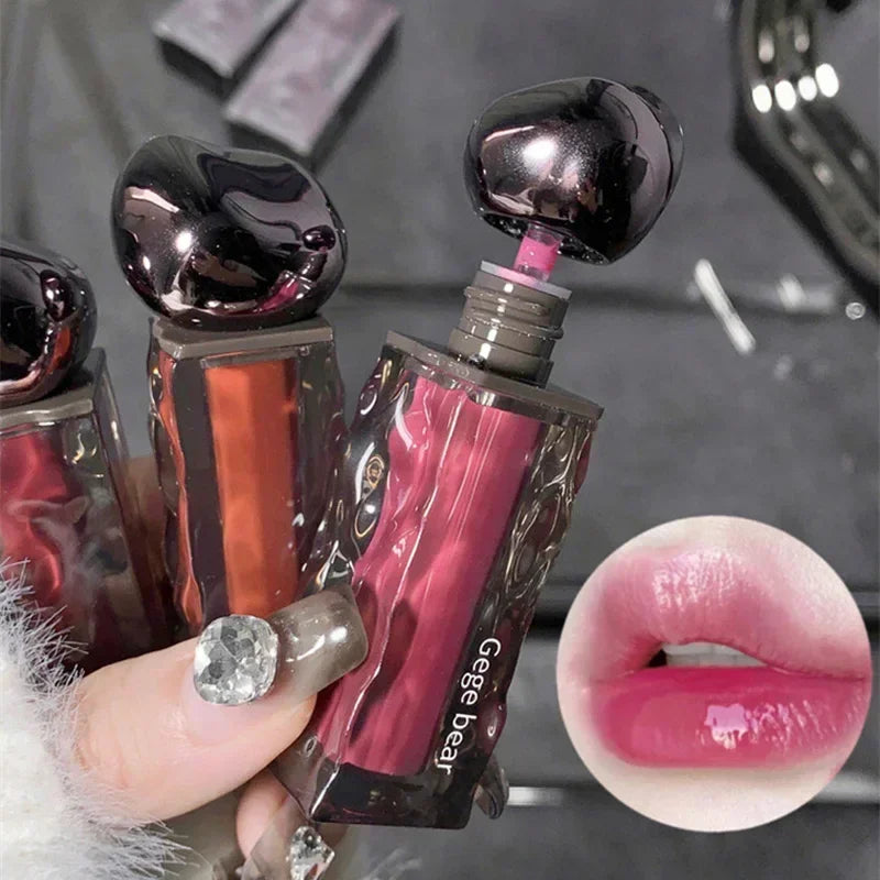 Transparent Water Glossy Orange Lip Gloss Red Mirror Jelly Liquid Lipsticks Moisturizing Long-lasting Lip Tint Stain Cosmetics Zpaxo