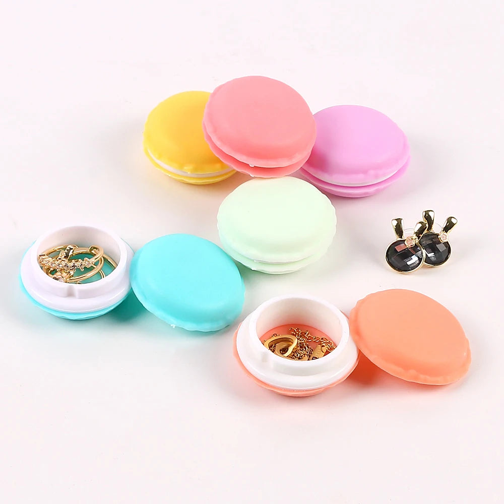 6Pcs Macaron Jewelry Box 6 Color Mini Rings Earrings Storage Box Travel Cosmetic Organizer Case Pill Container Zpaxo