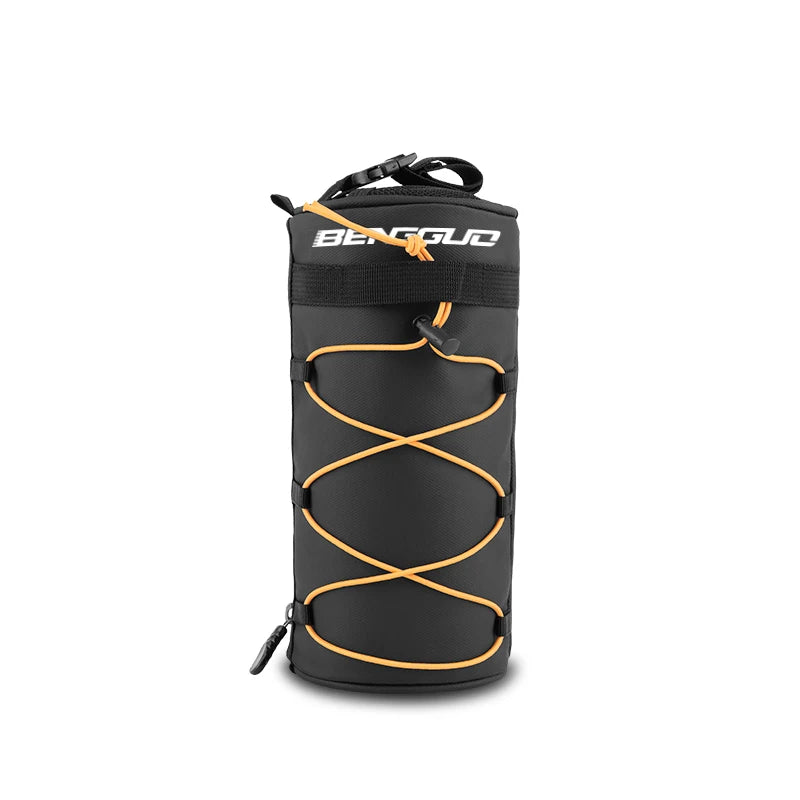 Multi-Functional Bicycle Handlebar Bag Durable Large Capacity Portable Commuter Adventures Cylindrical Bike Bag Bike Accessories Zpaxo Orange