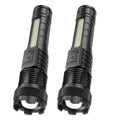 2-Pack 99000LM Zoomable LED Tactical Flashlight – COB Torch