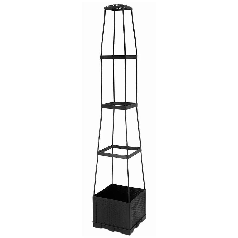 4 Tier Planter Tower Trapezoidal Trellis Tomato Cage Garden Box