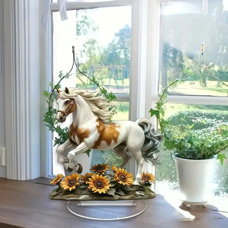Acrylic Ornament Is Suitable As A Home Decorati The New Cross-border White Horse Zpaxo
