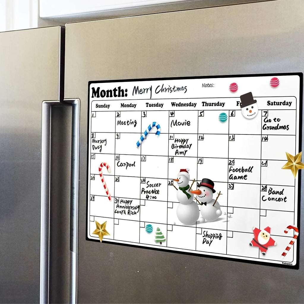 Magnetic Fridge Calendar Strong Backing Smooth Dry Erase Surface