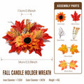 Fall Sunflower Maple Candle Ring Wreath | Artificial Autumn Decor
