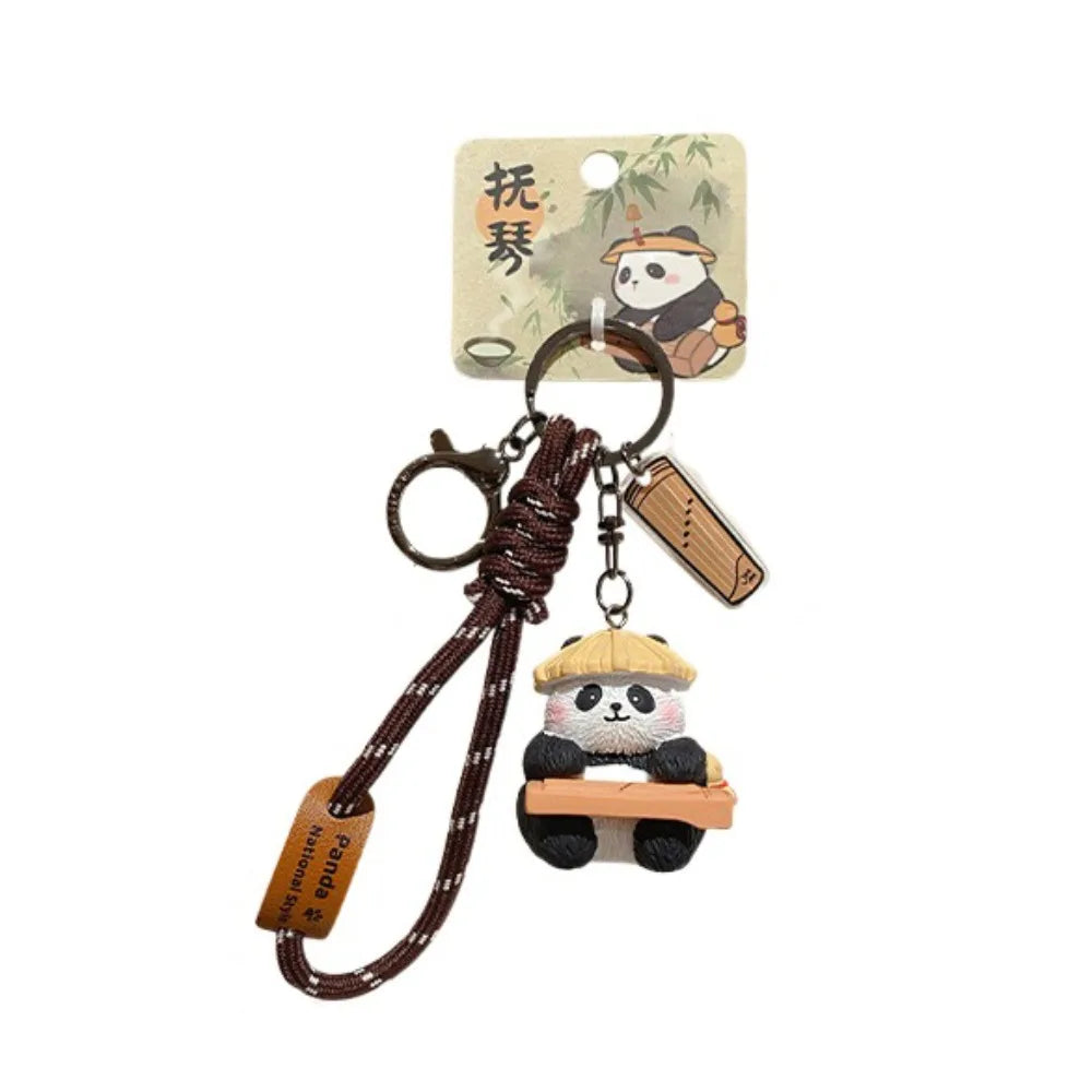Lovely Cartoon Panda Keychain Chinese Style Bag Hanging Panda Dolls Pendant Ornaments Kawaii Car Key Ring Gifts Zpaxo Style 3