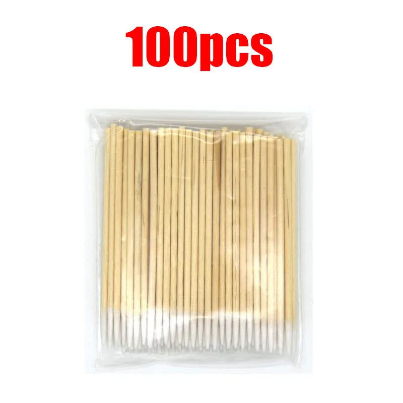 Lint-Free Wooden Nail Cotton Swabs – 100/300/600 Pack