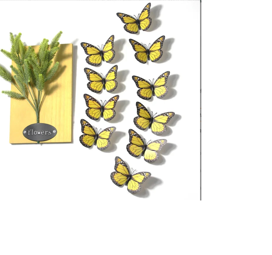 10-Pack 3D Monarch Butterfly Wall Stickers – Home & Party Decor