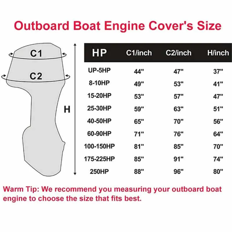 600D Outboard Motor Cover – Waterproof UV-Proof, 6–225HP
