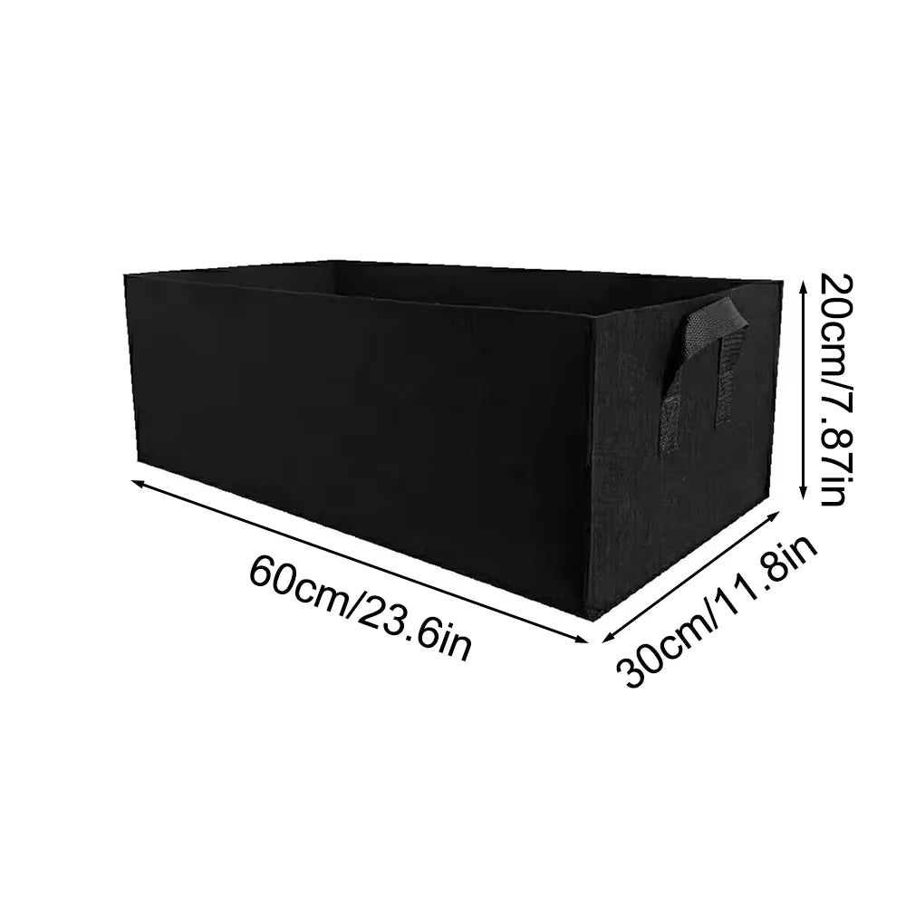 Square Felt Growing Bucket Plant Growth Bag Multi-Functional Vegetable Plant Non-Woven Felt Growing Bag Zpaxo 60x30x20cm