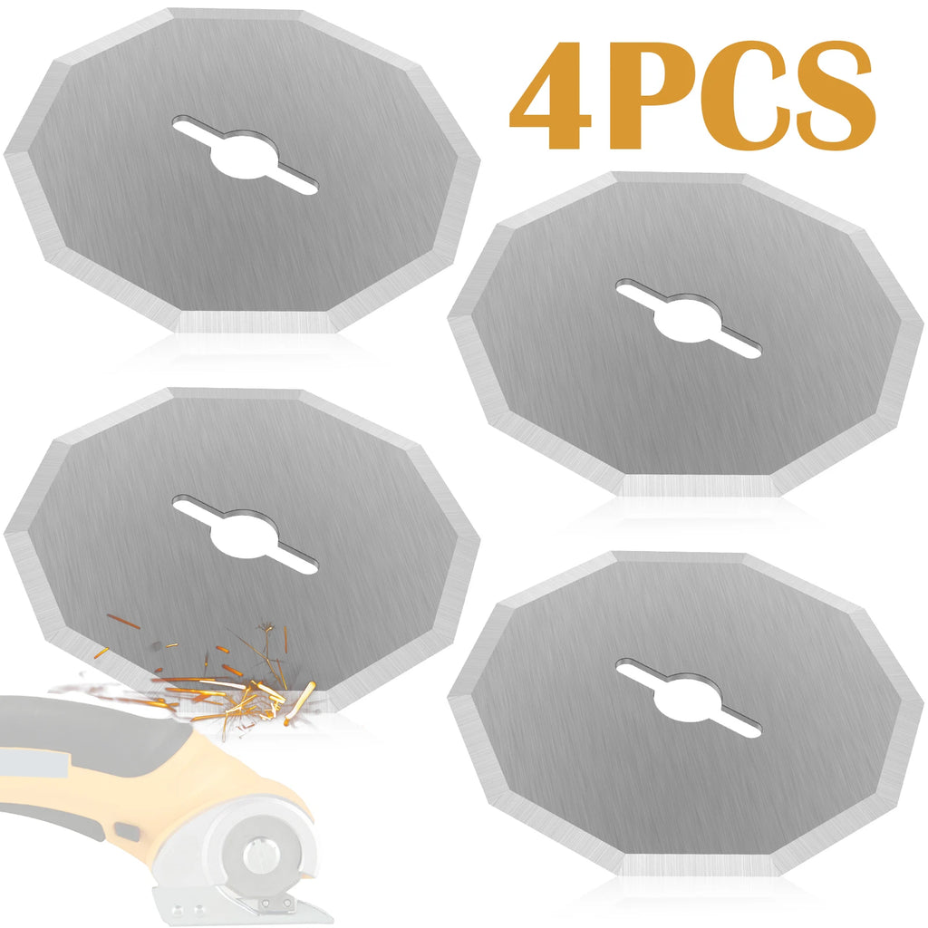 4Pcs Cordless Electric Scissors Blade for RC2600K/RC2601/RC2602 Tungsten Steel Rotary Blade Replacement Leather Carpet Sewing Zpaxo