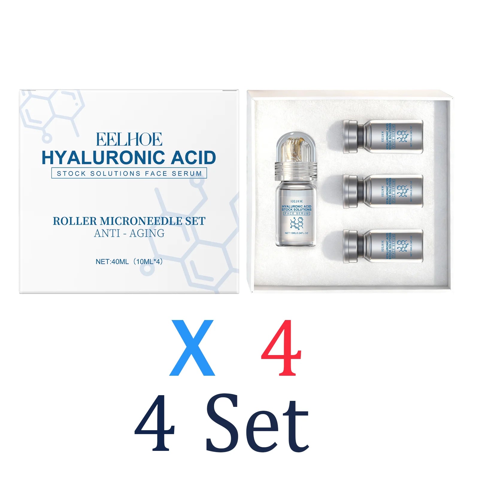 Niacinamide Microneedle serum Facial serum Kit 0.25mm Moisturizing Skin nourishing Winter skincare Face Roller Day cream 30ml Zpaxo 4 Set