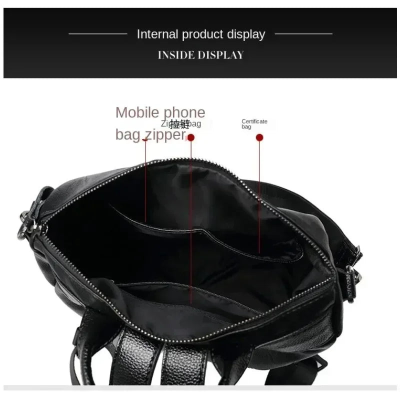 Leather Backpack Female Travel Bag Wild Large Women Fashion