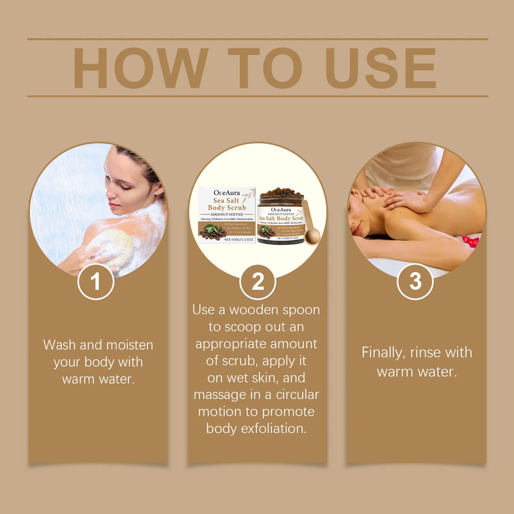 Nourishing Body Scrub Coffee Coconut Exfoliating Deep Hydration Lock Zpaxo
