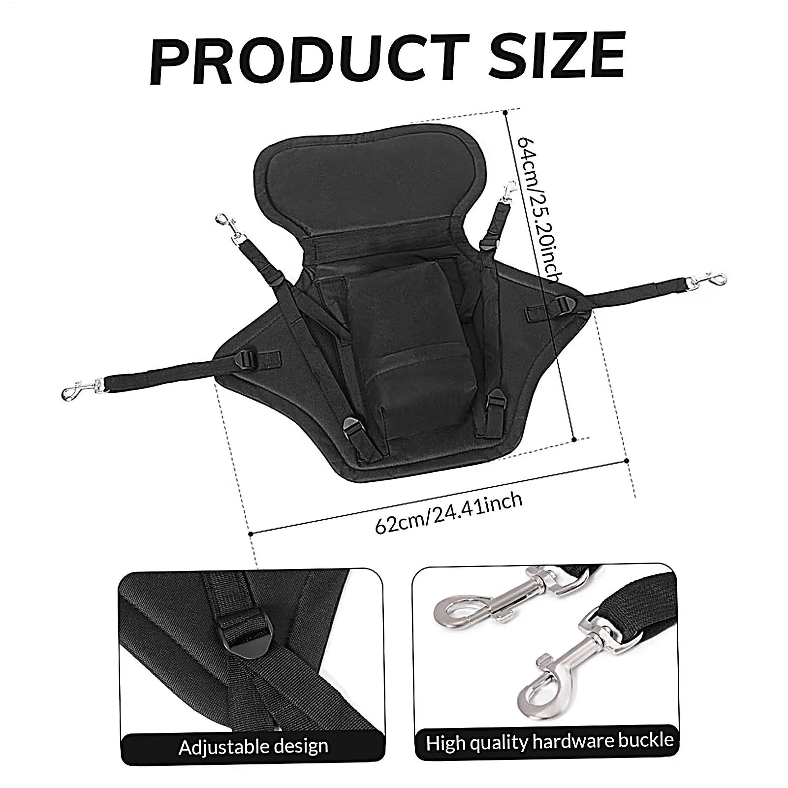 Kayak Seat Cushion Storage Bag Padded Adjustable Canoe Safety