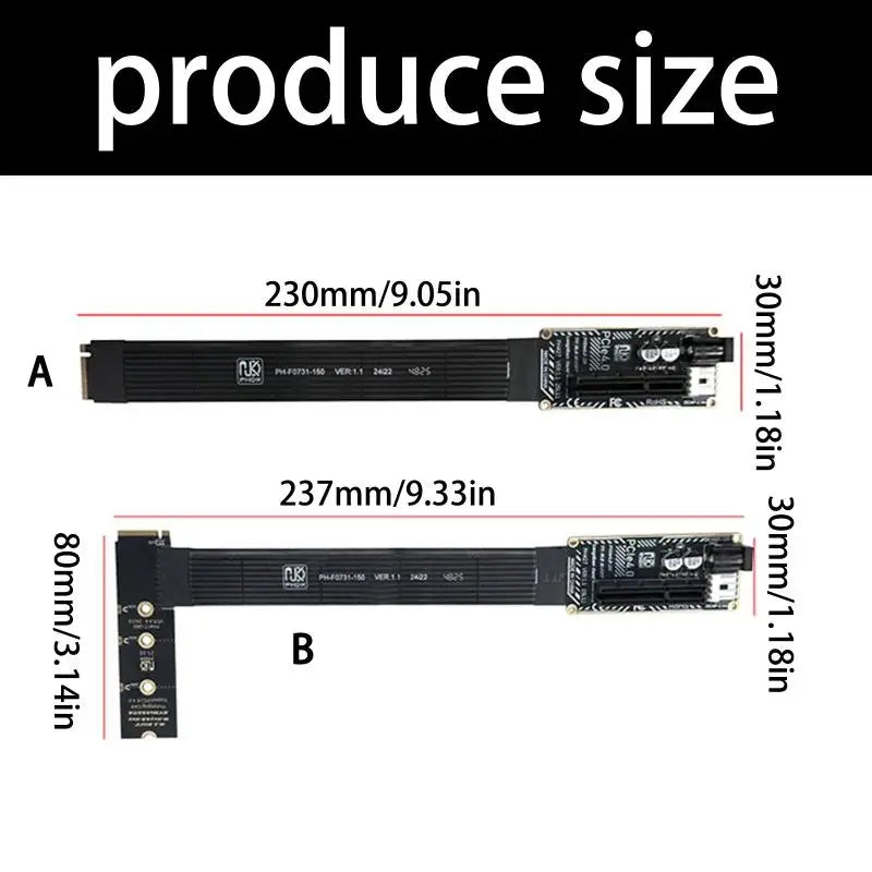 652F Graphics Extension Cable PCIe4.0 to M.2 M NVMe Flexible Extension Cable Zpaxo