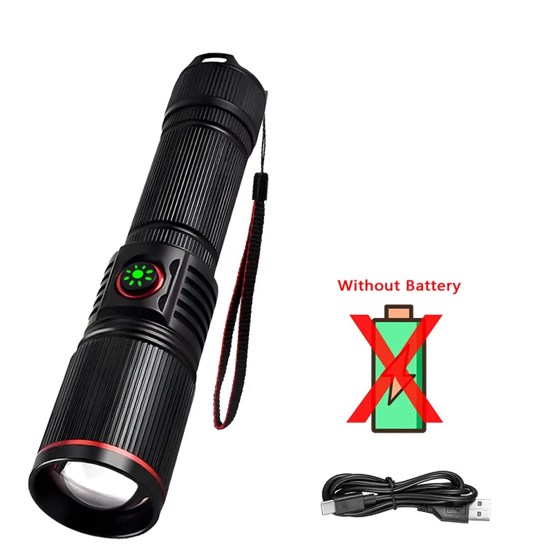 Ultra Bright 1000LM LED Flashlight – Zoomable USB Rechargeable