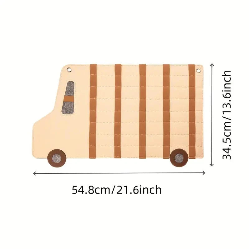 Kids' Felt Wall Hanging Toy Car Storage Bag – Large Capacity
