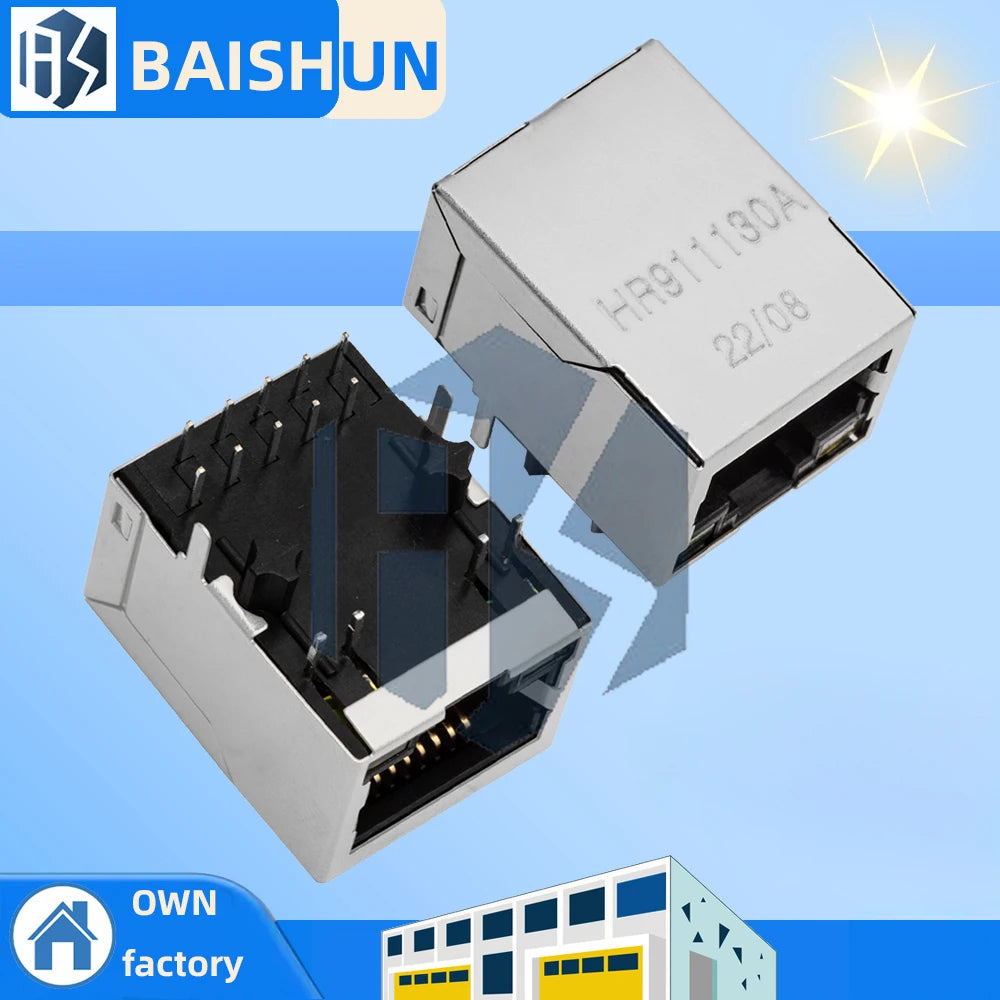 HR911130A RJ45 Ethernet Connector Module 1-5PCS for Network & PCB DIY Zpaxo