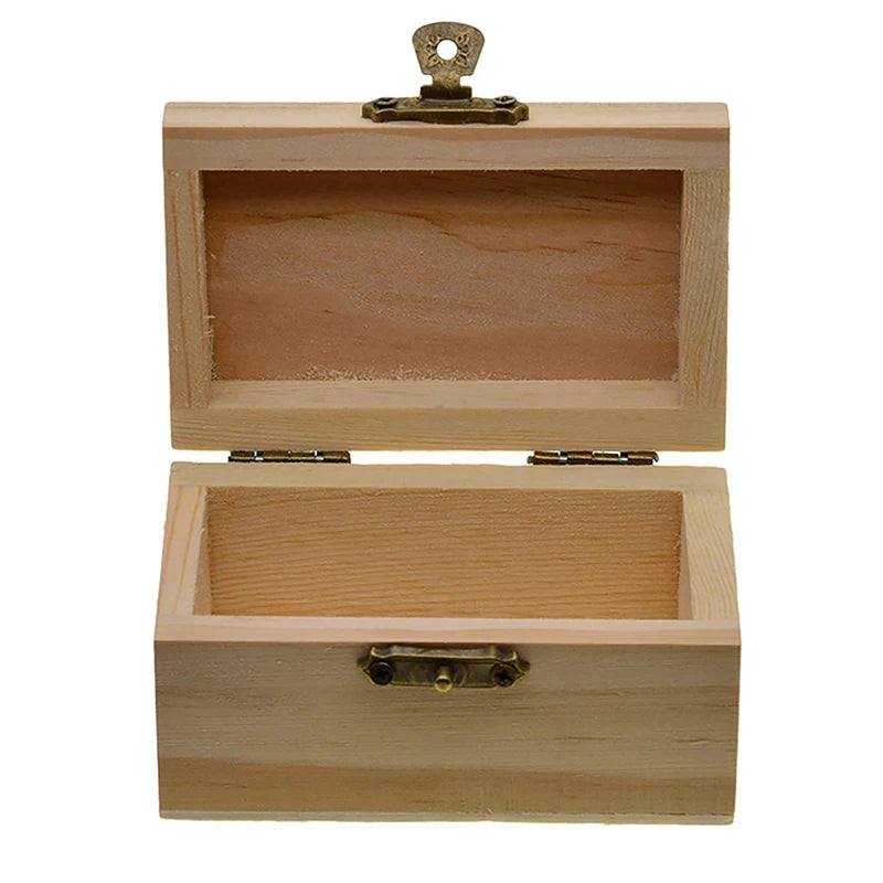 Blank Square Shape Unfinished Wooden Jewelry Box Kid DIY Craft Zpaxo