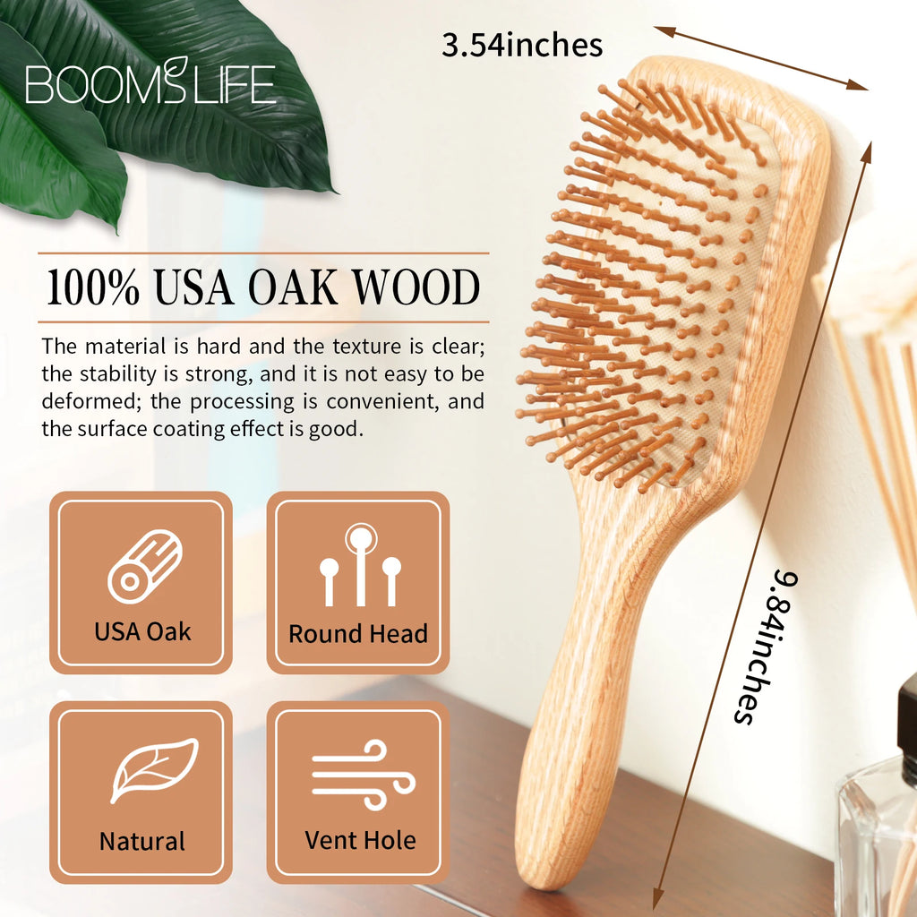 Profesional Hair Brush Women Wooden Hair Comb Healthy Cushion Massage Scalp Brush Paddle Hairbrush Wide Tooth Comb Hair Care Zpaxo
